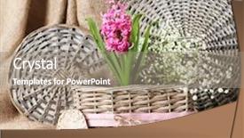  Presentation with wicker - Slide deck enhanced with beautiful hyacinth flower in wicker background and a gray colored foreground