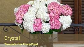  Presentation with hydrangea - PPT theme enhanced with beautiful-hydrangea-bouquet-on-vintage background and a tawny brown colored foreground