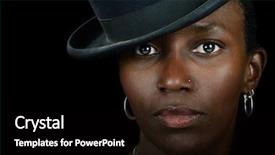  Presentation with glamour - Colorful slide deck enhanced with beautiful image of a glamour model on black backdrop and a black colored foreground