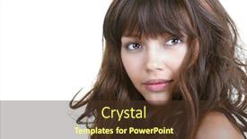  Presentation with latino - Presentation featuring beautiful image of a latino woman on white background and a tawny brown colored foreground