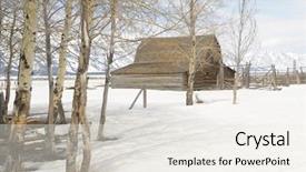  Presentation with mormon - Cool new slides with beautiful image of the famous moulton barn on mormon row wyoming backdrop and a sky blue colored foreground