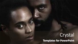  Presentation with lovers - Audience pleasing presentation design consisting of beautiful image of two lovers on black backdrop and a tawny brown colored foreground