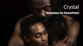  Presentation with lovers - PPT theme with beautiful image of two lovers on black background and a wine colored foreground