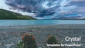  Presentation with new zealand - PPT layouts with beautiful incredibly blue lake tekapo background and a  colored foreground