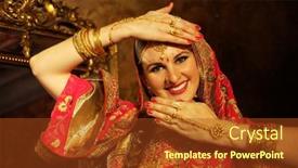  Presentation with classical - PPT theme with beautiful-indian-classical-dancer background and a tawny brown colored foreground