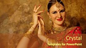  Presentation with indian wedding red - Theme featuring beautiful-indian-woman-dancer background and a tawny brown colored foreground