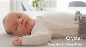  Presentation with sleeping baby - Presentation theme consisting of beautiful-infant-baby-sleeping background and a gray colored foreground