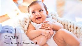  Presentation with daycare - Cool new presentation theme with beautiful-infant-happy-at-daycare backdrop and a coral colored foreground