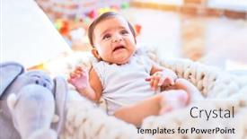  Presentation with infant - Amazing theme having cribs - beautiful infant happy at kindergarten backdrop and a lemonade colored foreground