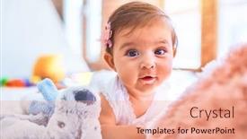  Presentation with infant - Beautiful PPT theme featuring beautiful-infant-happy-at-kindergarten backdrop and a coral colored foreground
