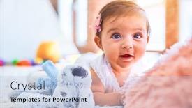  Presentation with infant - Beautiful slide deck featuring beautiful-infant-happy-at-kindergarten backdrop and a light blue colored foreground