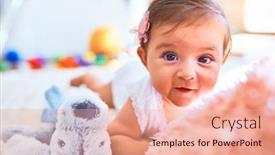  Presentation with infant - Presentation theme with beautiful-infant-happy-at-kindergarten background and a coral colored foreground