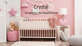  Presentation with interior - Presentation design having beautiful interior of baby room background and a lemonade colored foreground