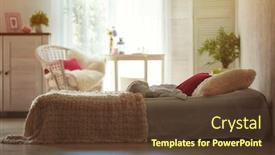  Presentation with bedroom modern - Colorful slide set enhanced with beautiful interior of modern bedroom with cozy bed backdrop and a tawny brown colored foreground