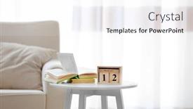  Presentation with curtains - Colorful PPT theme enhanced with beautiful-interior-of-room backdrop and a white colored foreground