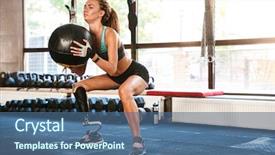  Presentation with prosthesis - Amazing PPT theme having beautiful invalid woman with prosthesis backdrop and a ocean colored foreground