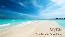  Presentation with maldives - PPT layouts having beautiful island beach with sandspit at maldives background and a lemonade colored foreground