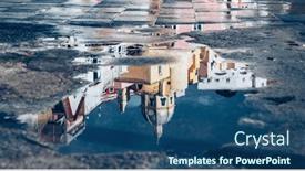  Presentation with marina - Presentation theme consisting of beautiful-italian-island-procida-famous background and a ocean colored foreground