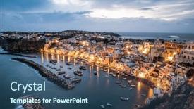  Presentation with marina - Slides enhanced with beautiful-italian-island-procida-famous background and a ocean colored foreground