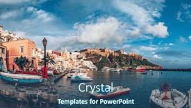  Presentation with marina - PPT theme consisting of beautiful-italian-island-procida-famous background and a ocean colored foreground
