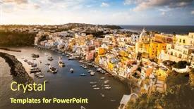  Presentation with marina - Slides consisting of beautiful-italian-island-procida-famous background and a tawny brown colored foreground