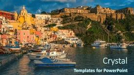  Presentation with marina - PPT theme with beautiful-italian-island-procida-famous background and a ocean colored foreground