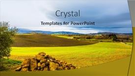  Presentation with rural tourism concept - PPT theme consisting of beautiful-italy-picturesque-hills background and a light blue colored foreground