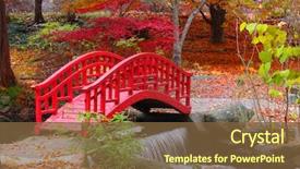  Presentation with japanese - Cool new PPT theme with beautiful japanese garden in michigan backdrop and a tawny brown colored foreground