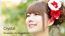  Presentation with beauty beautiful autumn in japanese - Amazing slide set having japan geisha - beautiful japanese kimono woman backdrop and a soft green colored foreground