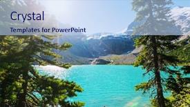  Presentation with canada - Cool new PPT theme with beautiful-joffre-lake-in-canada backdrop and a sky blue colored foreground