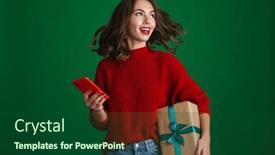  Presentation with girl christmas - Slides having beautiful-joyful-nice-girl-posing background and a forest green colored foreground