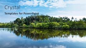  Presentation with jungle - Slide deck with beautiful jungle landscape near mirissa in sri lanka background and a light blue colored foreground