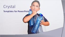  Presentation with plastic recycling - Theme with beautiful-kid-boy-recycling-plastic background and a sky blue colored foreground