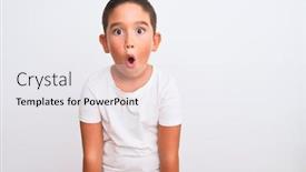  Presentation with fear - Cool new slide deck with beautiful-kid-boy-wearing-casual backdrop and a sky blue colored foreground