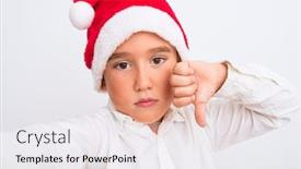  Presentation with angry kid - Presentation enhanced with beautiful-kid-boy-wearing-christmas background and a white colored foreground