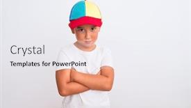  Presentation with propeller - Presentation theme with fanny colorful cap with propeller background and a white colored foreground