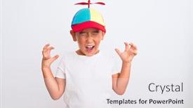  Presentation with propeller - Presentation having beautiful-kid-boy-wearing-fanny background and a white colored foreground