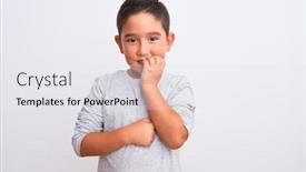  Presentation with grey - Theme enhanced with beautiful-kid-boy-wearing-grey background and a sky blue colored foreground