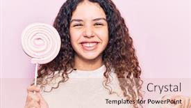  Presentation with lollipop - PPT theme with beautiful-kid-girl-with-curly background and a lemonade colored foreground