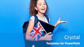  Presentation with curly hair - Presentation featuring beautiful-kid-girl-with-curly background and a teal colored foreground