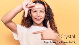  Presentation with curly hair - Cool new slide set with beautiful-kid-girl-with-curly backdrop and a coral colored foreground