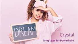  Presentation with sleep dream - Presentation design having beautiful-kid-girl-with-curly background and a lemonade colored foreground