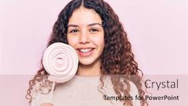  Presentation with lollipop - Audience pleasing presentation consisting of beautiful-kid-girl-with-curly backdrop and a coral colored foreground