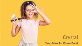  Presentation with curly hair - Slide set having beautiful-kid-girl-with-curly background and a yellow colored foreground