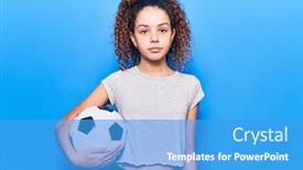  Presentation with curly hair - Presentation theme having beautiful-kid-girl-with-curly background and a teal colored foreground