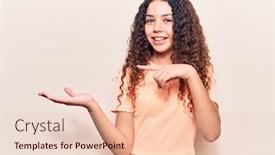  Presentation with curly hair - Presentation theme consisting of beautiful-kid-girl-with-curly background and a lemonade colored foreground