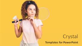  Presentation with curly hair - Presentation theme with beautiful-kid-girl-with-curly background and a yellow colored foreground