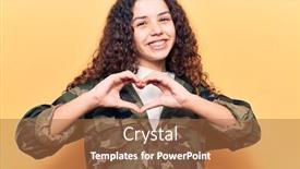  Presentation with curly hair - Amazing PPT layouts having beautiful-kid-girl-with-curly backdrop and a coral colored foreground