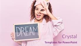  Presentation with sleep dream - Slides with beautiful-kid-girl-with-curly background and a lemonade colored foreground