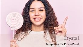  Presentation with lollipop - Slide deck having beautiful-kid-girl-with-curly background and a lemonade colored foreground